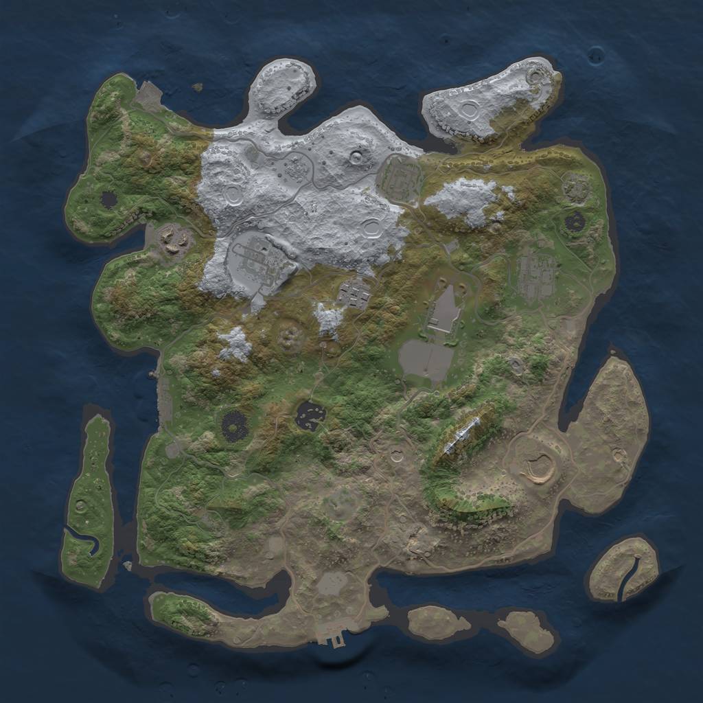 Rust Map: Procedural Map, Size: 3582, Seed: 23512, 16 Monuments