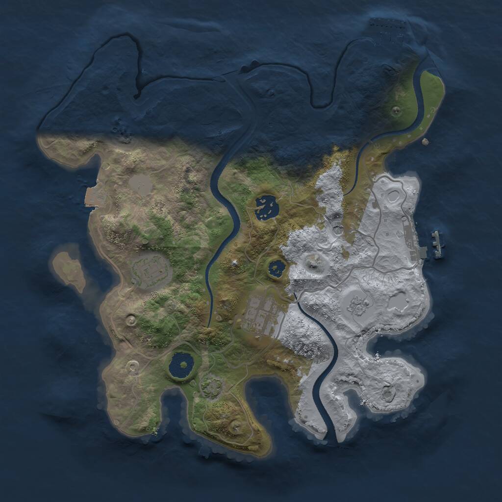 Rust Map: Procedural Map, Size: 3000, Seed: 6786, 9 Monuments