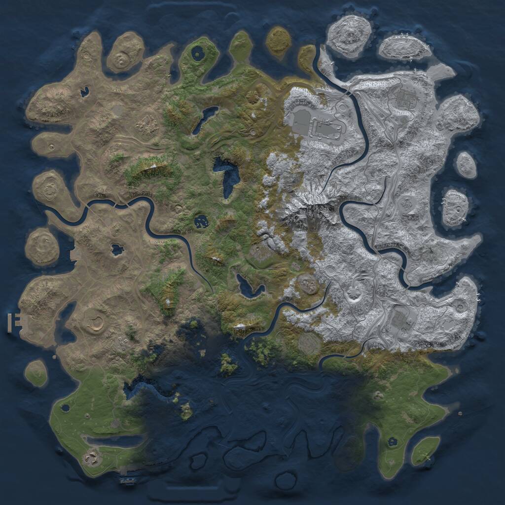 Rust Map: Procedural Map, Size: 5400, Seed: 787559347, 17 Monuments