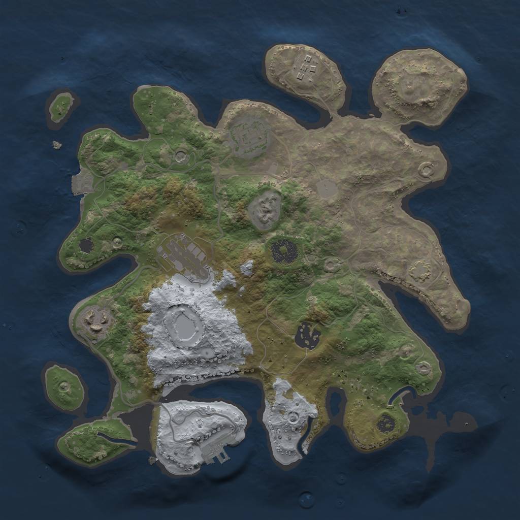 Rust Map: Procedural Map, Size: 3000, Seed: 131026037, 11 Monuments