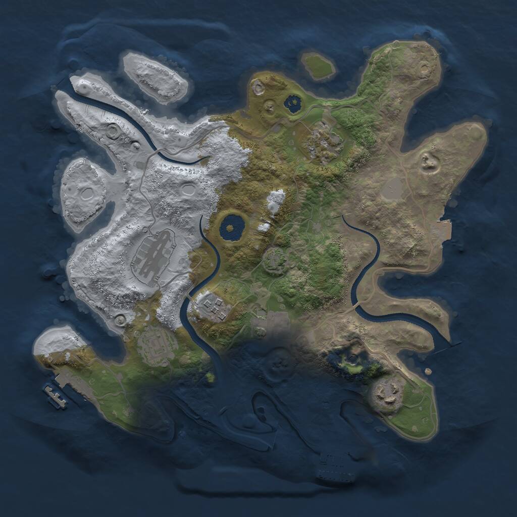 Rust Map: Procedural Map, Size: 3000, Seed: 1761099438, 11 Monuments