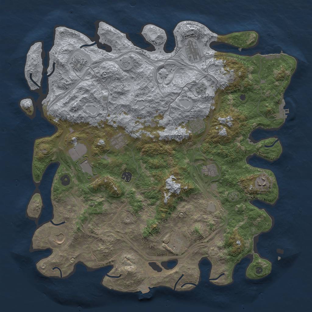 Rust Map: Procedural Map, Size: 4500, Seed: 1193290, 19 Monuments