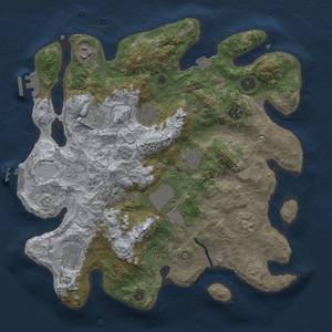 Thumbnail Rust Map: Procedural Map, Size: 3500, Seed: 927526926, 17 Monuments