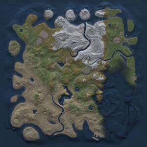 Thumbnail Rust Map: Procedural Map, Size: 4500, Seed: 224600714, 14 Monuments