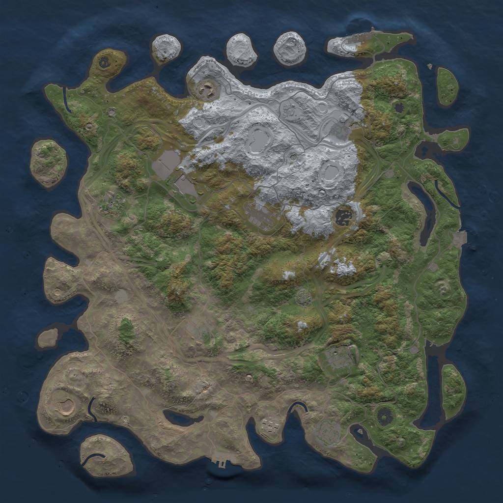 Rust Map: Procedural Map, Size: 4500, Seed: 224600714, 19 Monuments