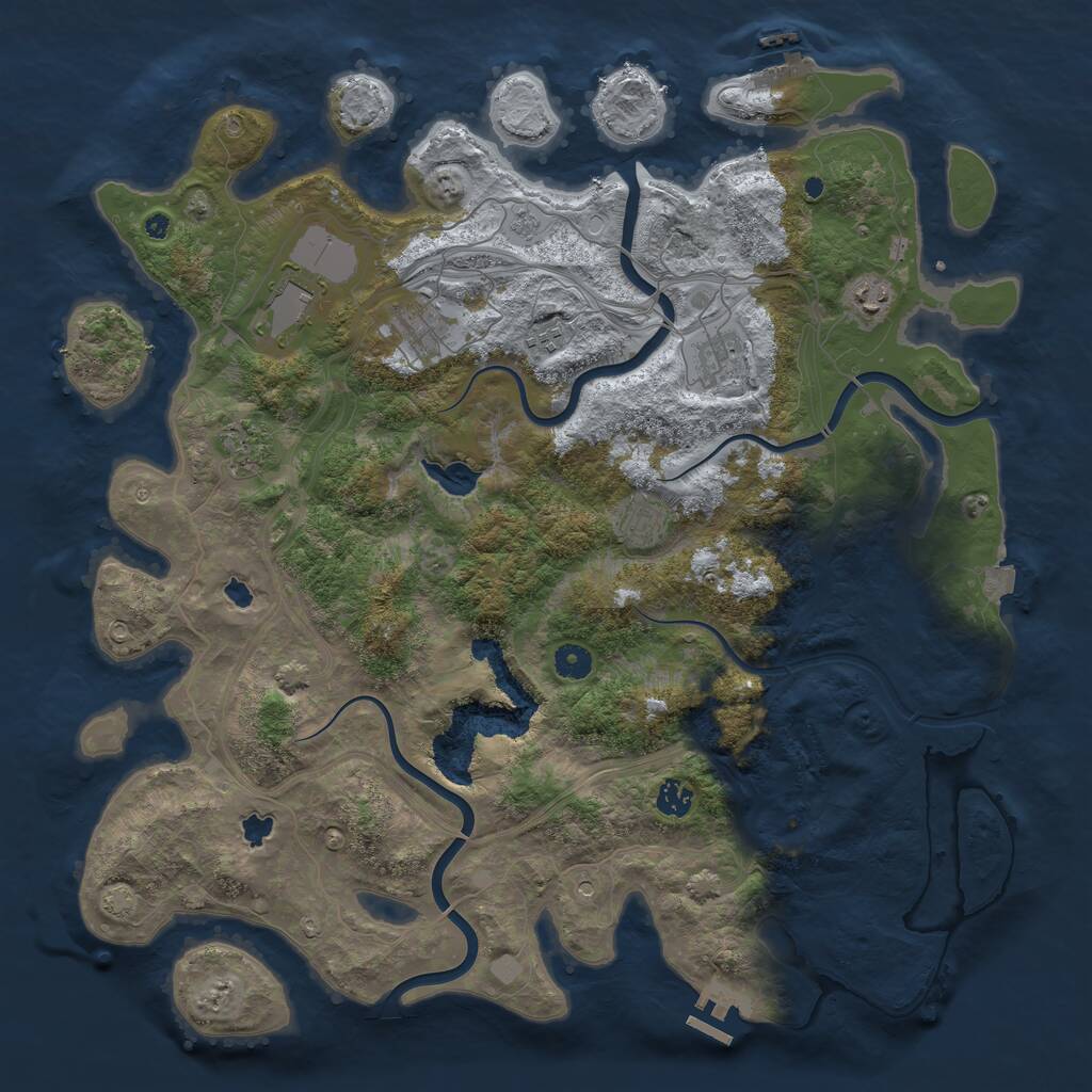 Rust Map: Procedural Map, Size: 4500, Seed: 224600714, 14 Monuments