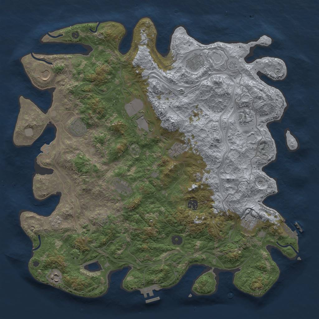Rust Map: Procedural Map, Size: 4500, Seed: 941313436, 19 Monuments