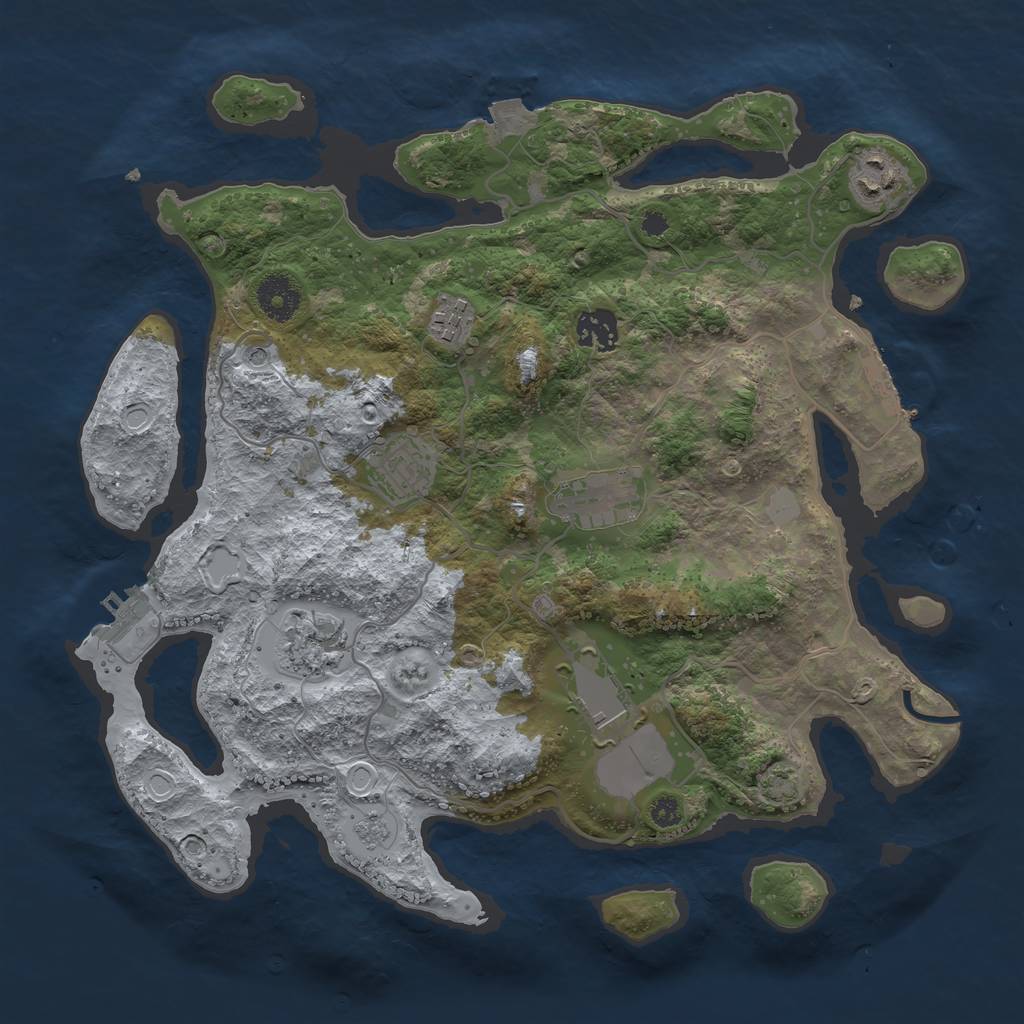Rust Map: Procedural Map, Size: 3500, Seed: 1681804542, 15 Monuments