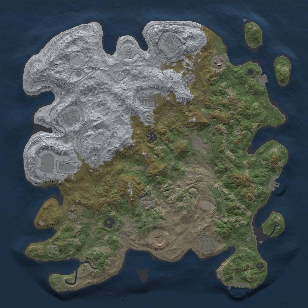Rust Map: Procedural Map, Size: 4250, Seed: 26823, 19 Monuments