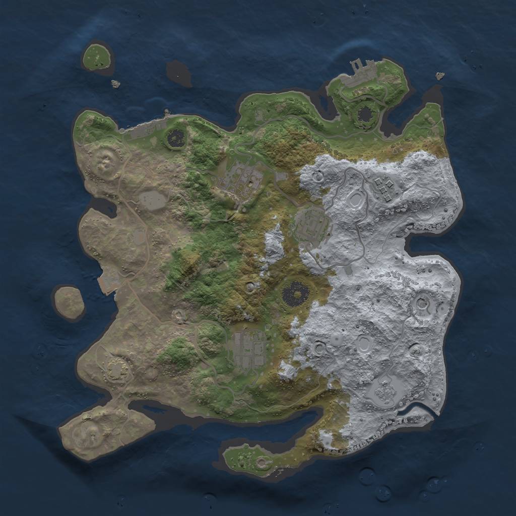 Rust Map: Procedural Map, Size: 3000, Seed: 179361465, 12 Monuments