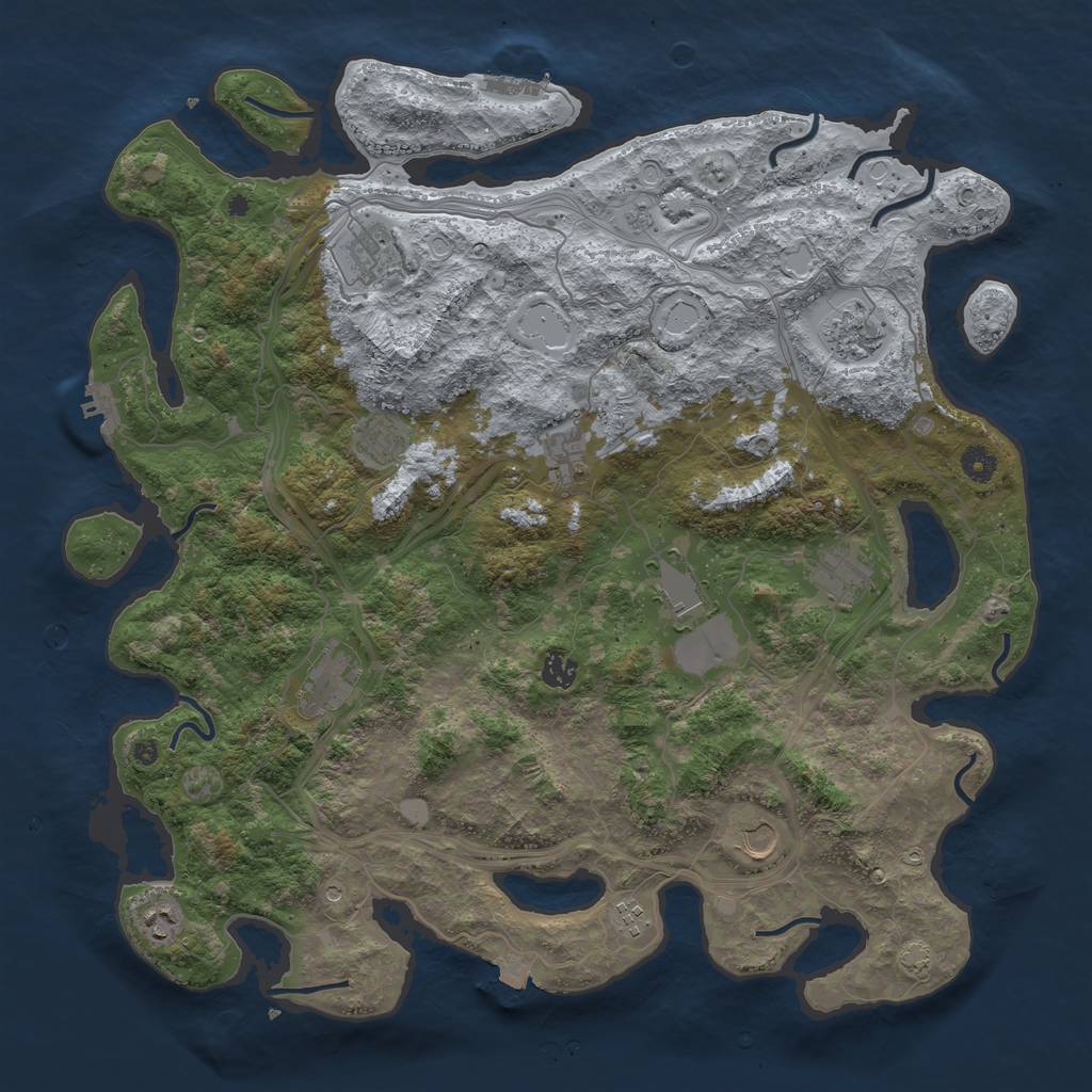 Rust Map: Procedural Map, Size: 4500, Seed: 2096829196, 19 Monuments