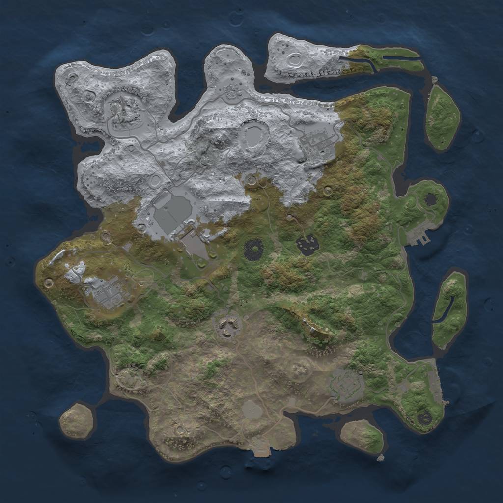 Rust Map: Procedural Map, Size: 3500, Seed: 101475092, 15 Monuments
