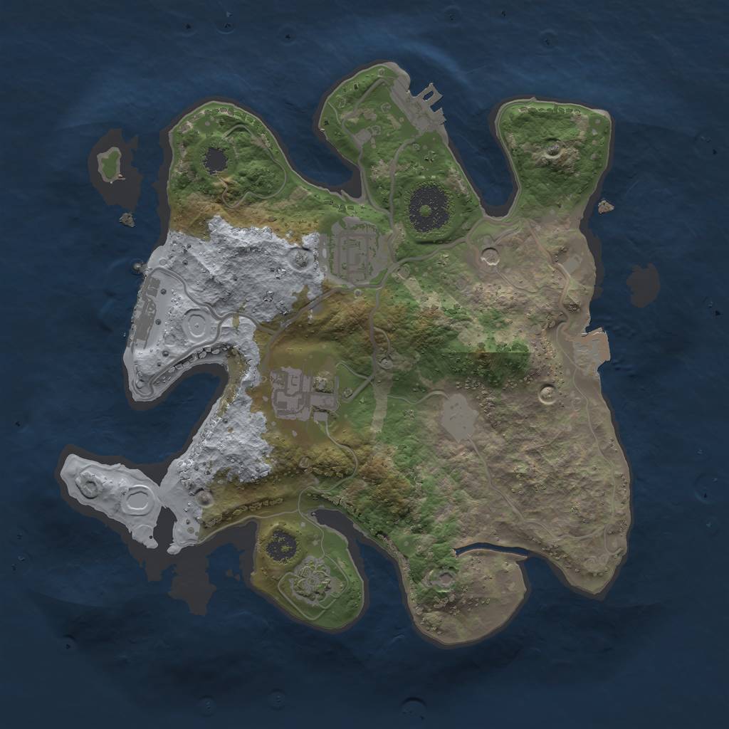 Rust Map: Procedural Map, Size: 2500, Seed: 759414994, 9 Monuments