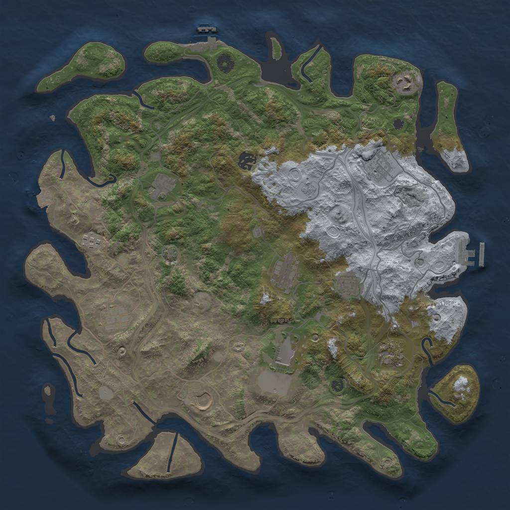 Rust Map: Procedural Map, Size: 4250, Seed: 1443953623, 19 Monuments