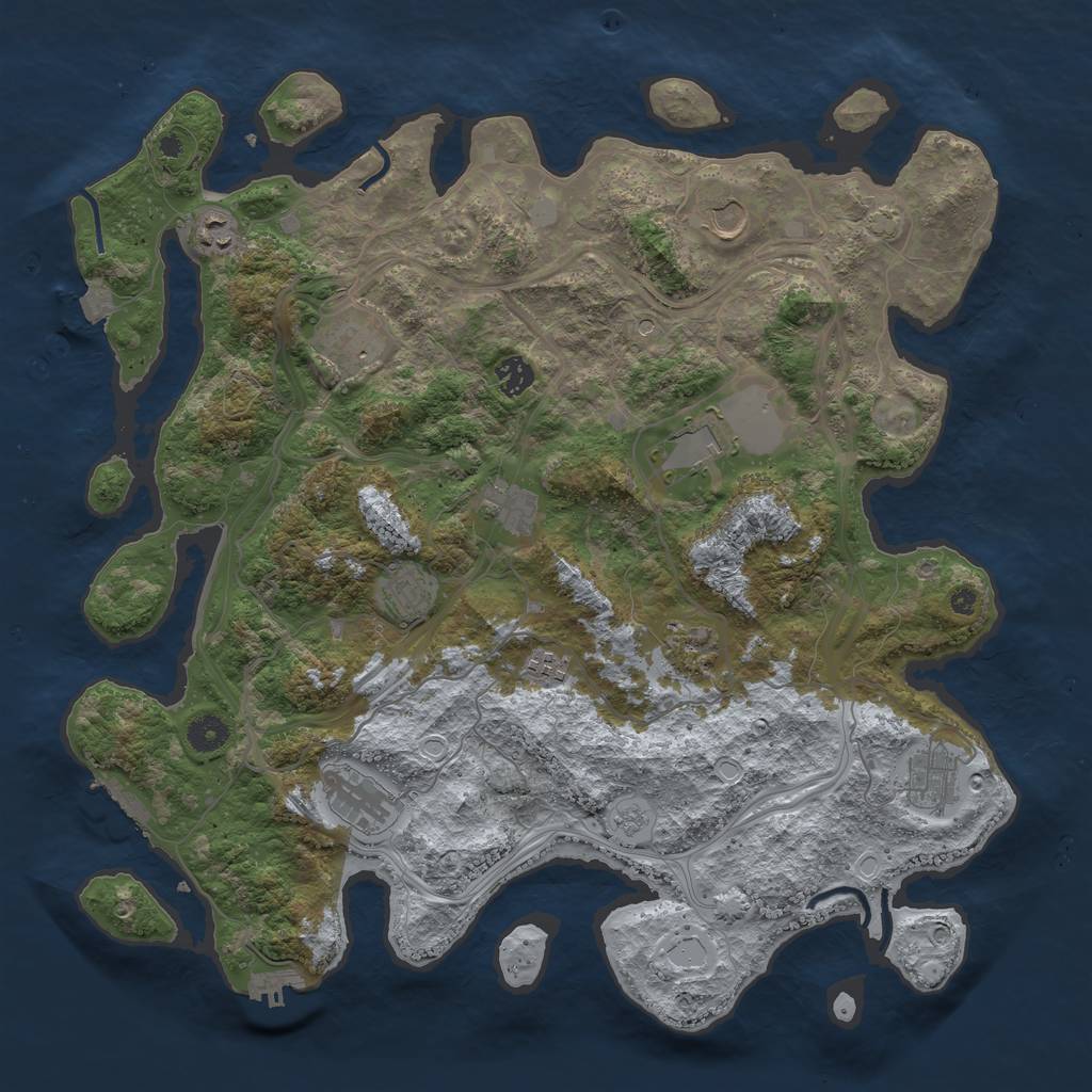 Rust Map: Procedural Map, Size: 4250, Seed: 598563678, 19 Monuments