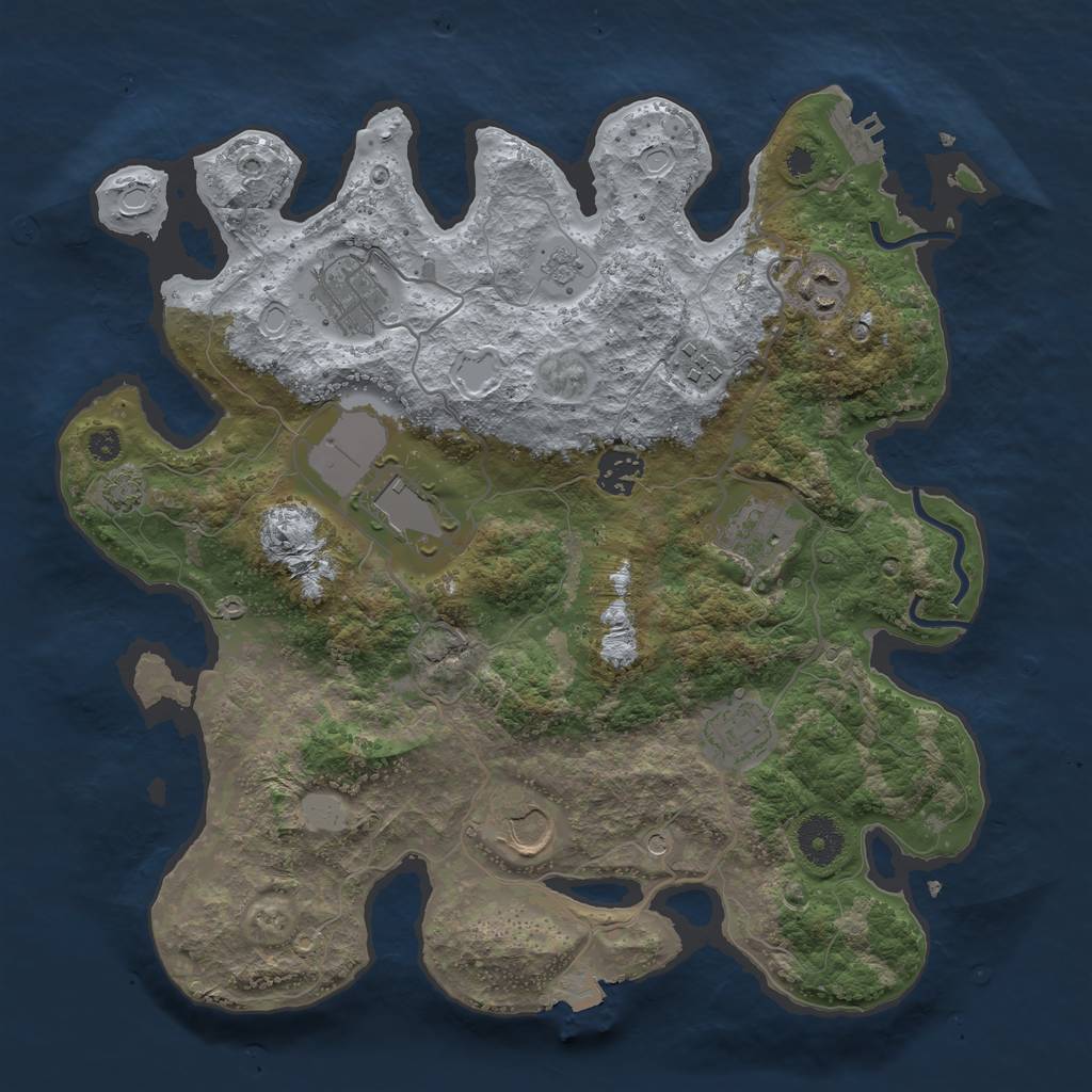 Rust Map: Procedural Map, Size: 3500, Seed: 2912201, 15 Monuments