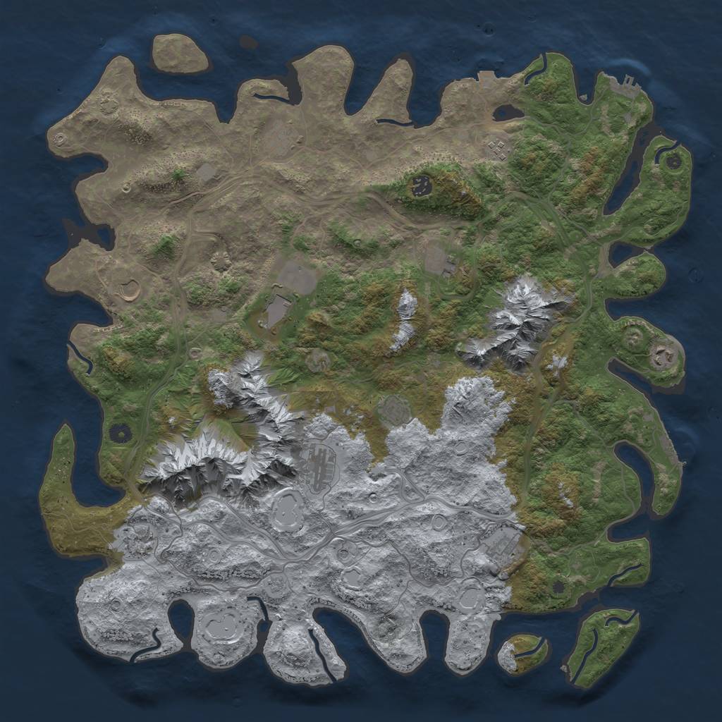 Rust Map: Procedural Map, Size: 5000, Seed: 1211633242, 19 Monuments