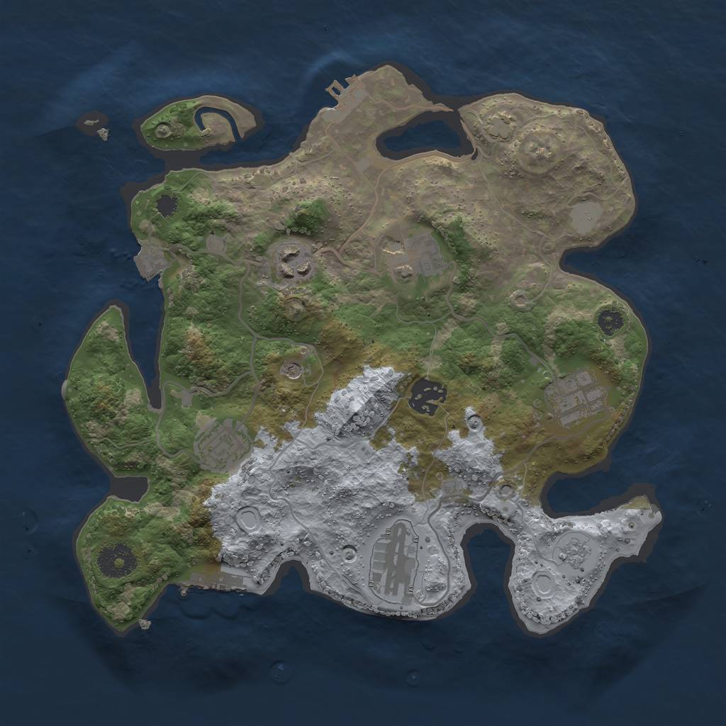 Rust Map: Procedural Map, Size: 3000, Seed: 231534, 14 Monuments