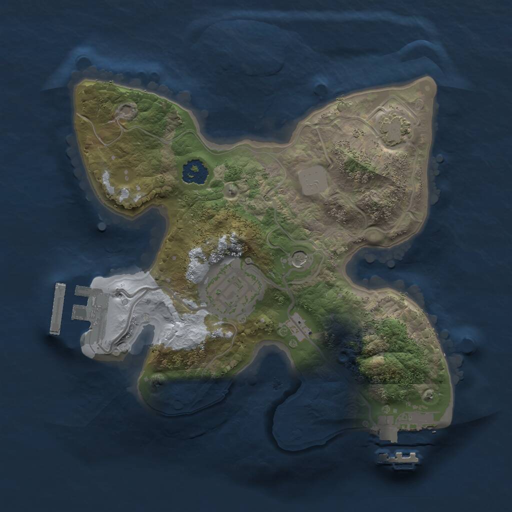 Rust Map: Procedural Map, Size: 2000, Seed: 1107223329, 6 Monuments