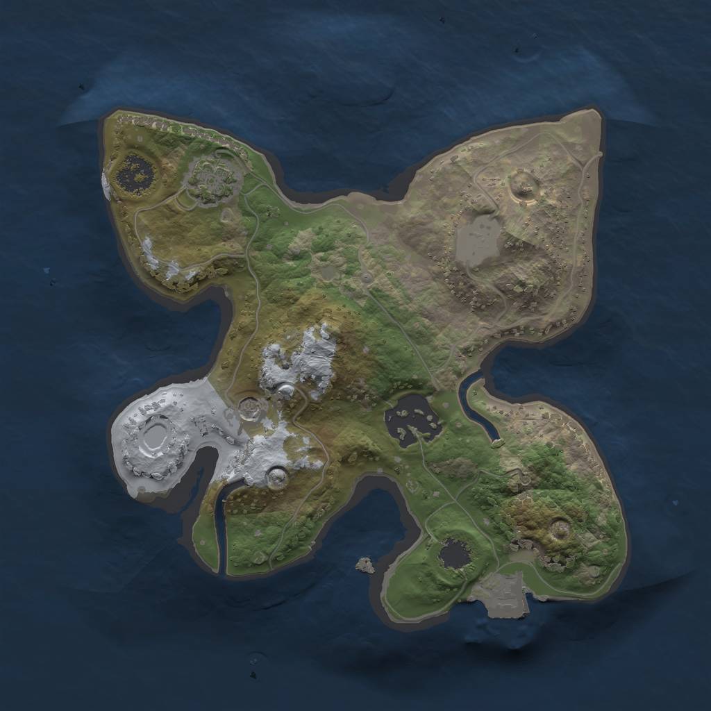 Rust Map: Procedural Map, Size: 2000, Seed: 1107223329, 6 Monuments