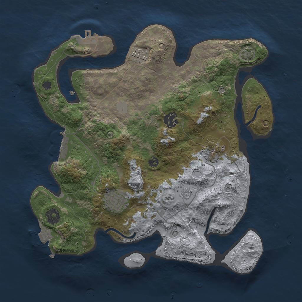 Rust Map: Procedural Map, Size: 3000, Seed: 519044605, 12 Monuments
