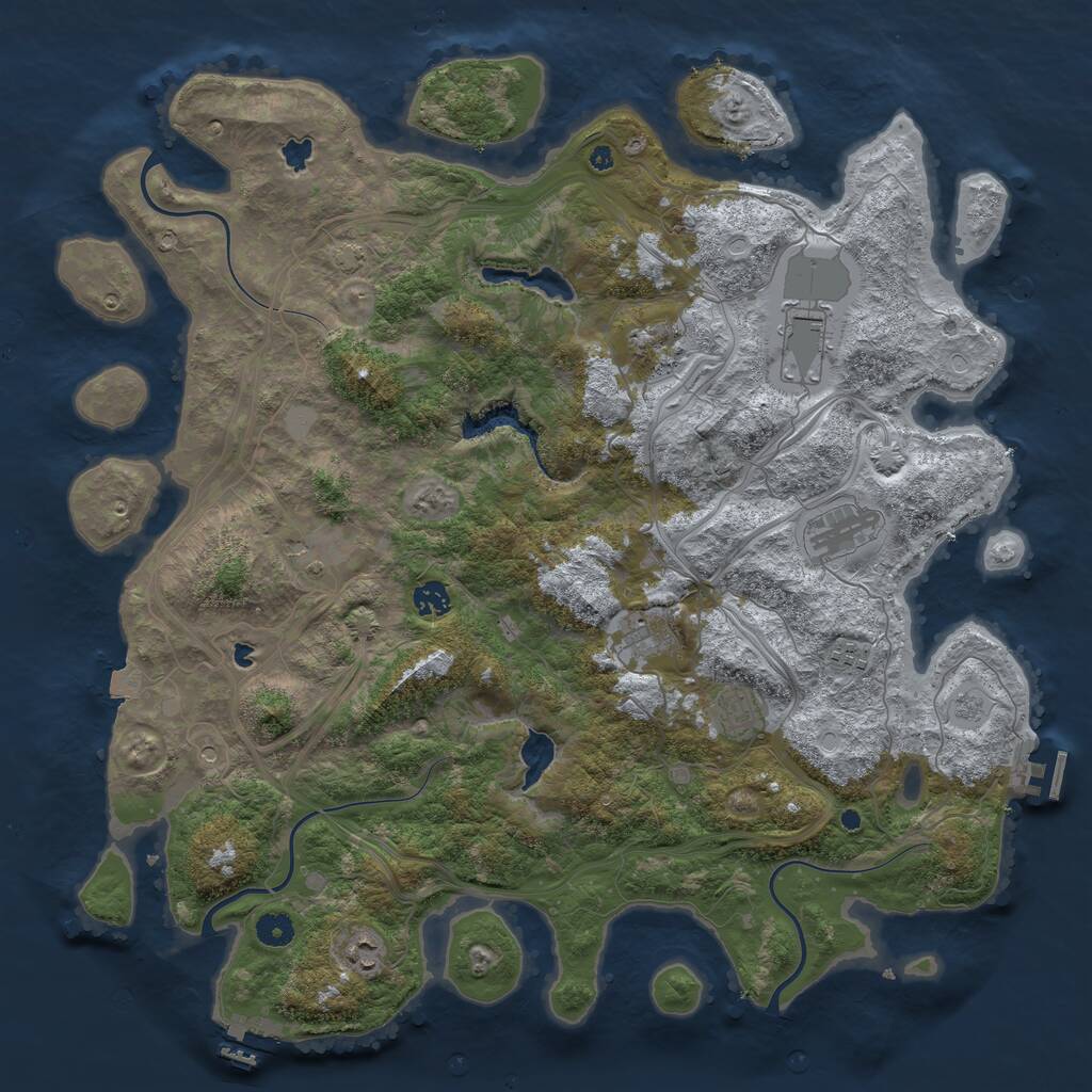 Rust Map: Procedural Map, Size: 4500, Seed: 1396279581, 15 Monuments