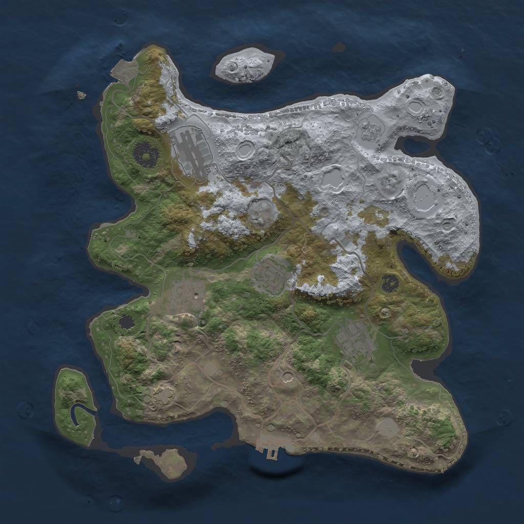 Rust Map: Procedural Map, Size: 3000, Seed: 1834947697, 11 Monuments
