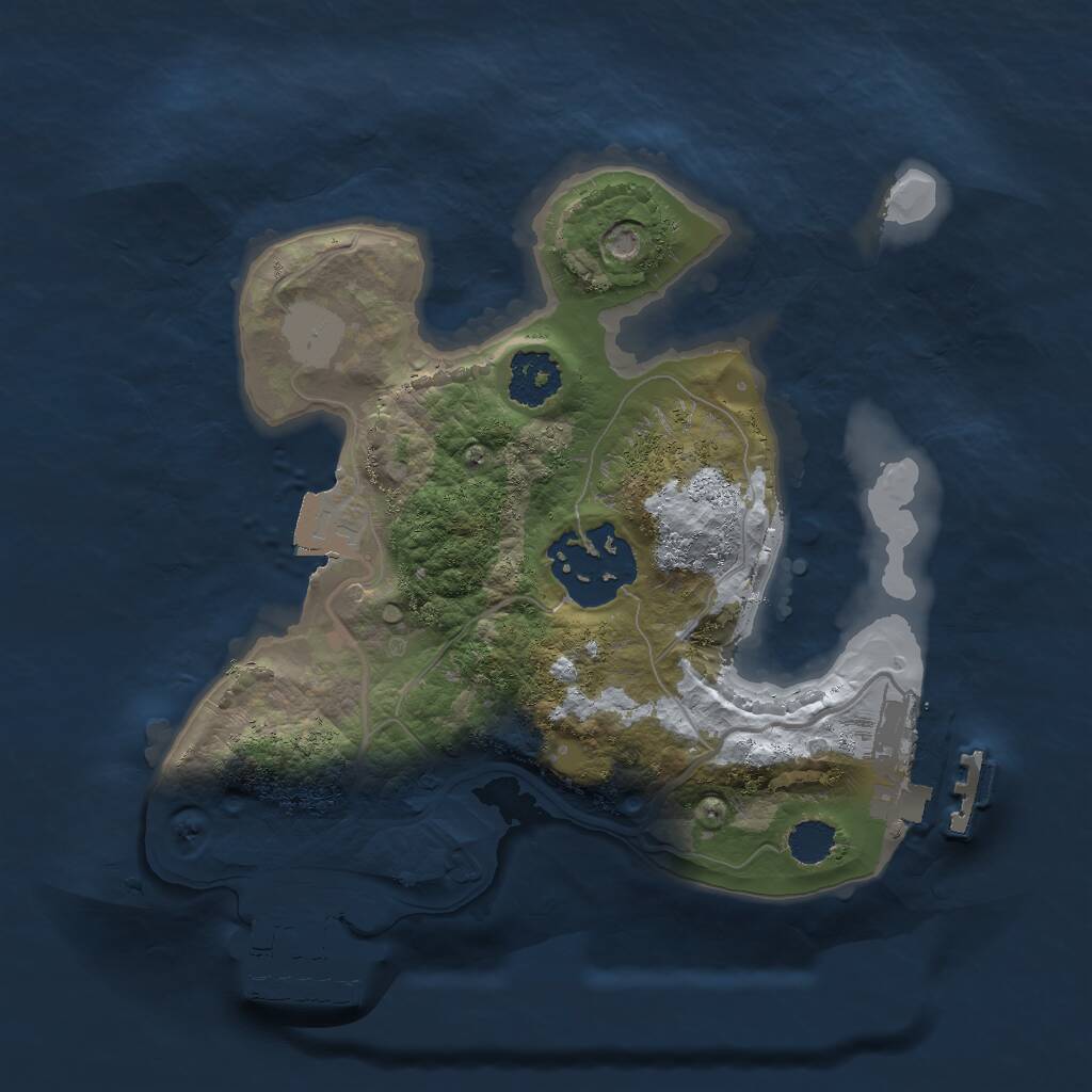 Rust Map: Procedural Map, Size: 2000, Seed: 887, 4 Monuments