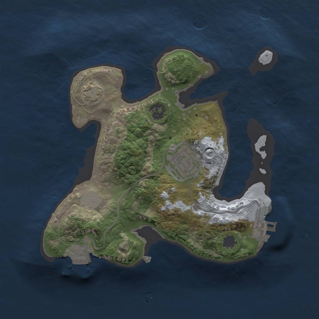 Rust Map: Procedural Map, Size: 2000, Seed: 887, 6 Monuments