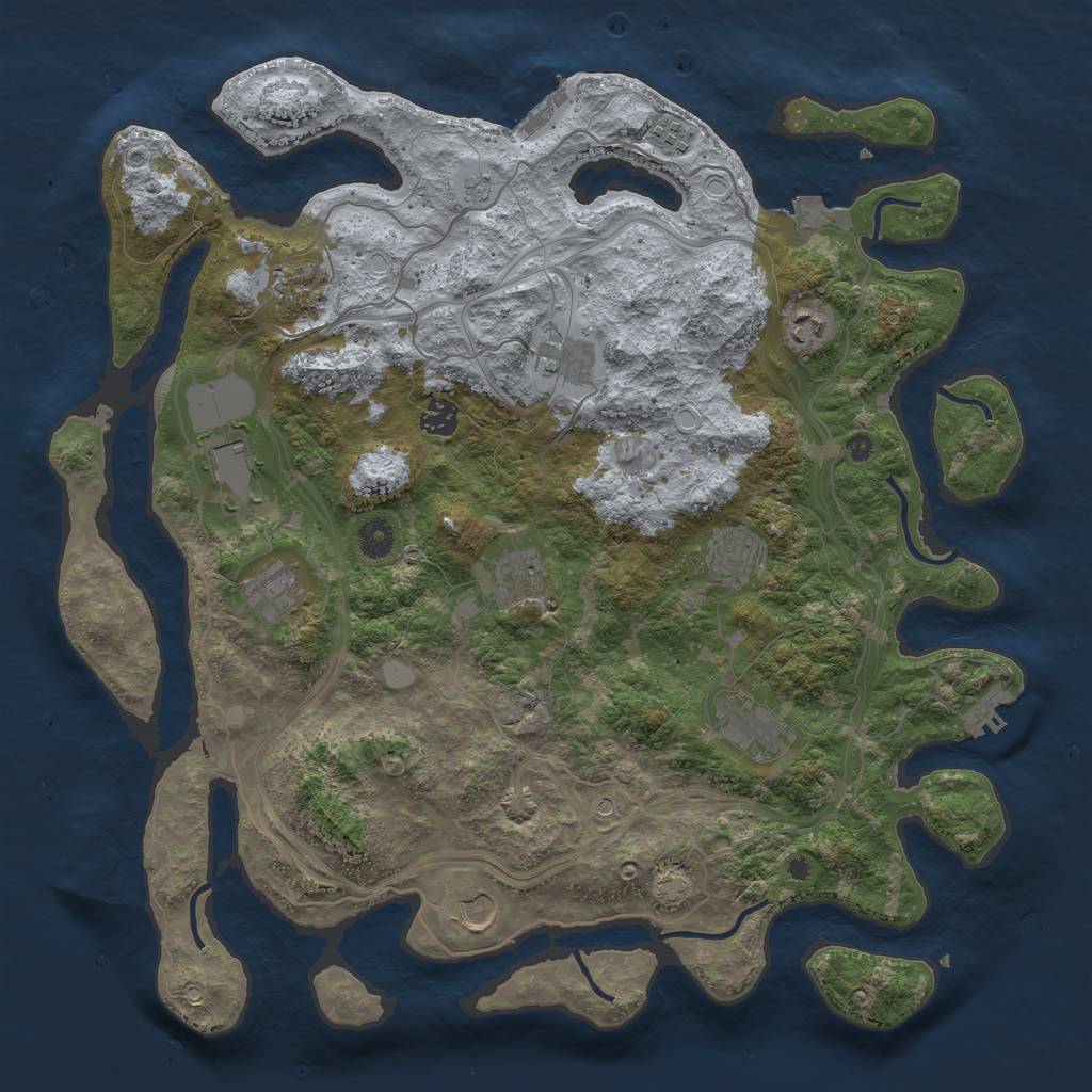 Rust Map: Procedural Map, Size: 4250, Seed: 634579893, 19 Monuments
