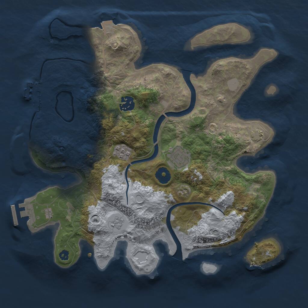 Rust Map: Procedural Map, Size: 3000, Seed: 1756674925, 8 Monuments