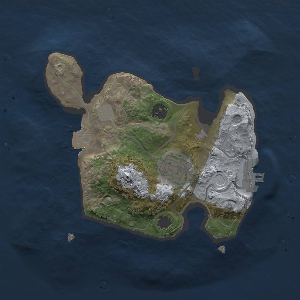 Rust Map: Procedural Map, Size: 2000, Seed: 1482038294, 5 Monuments