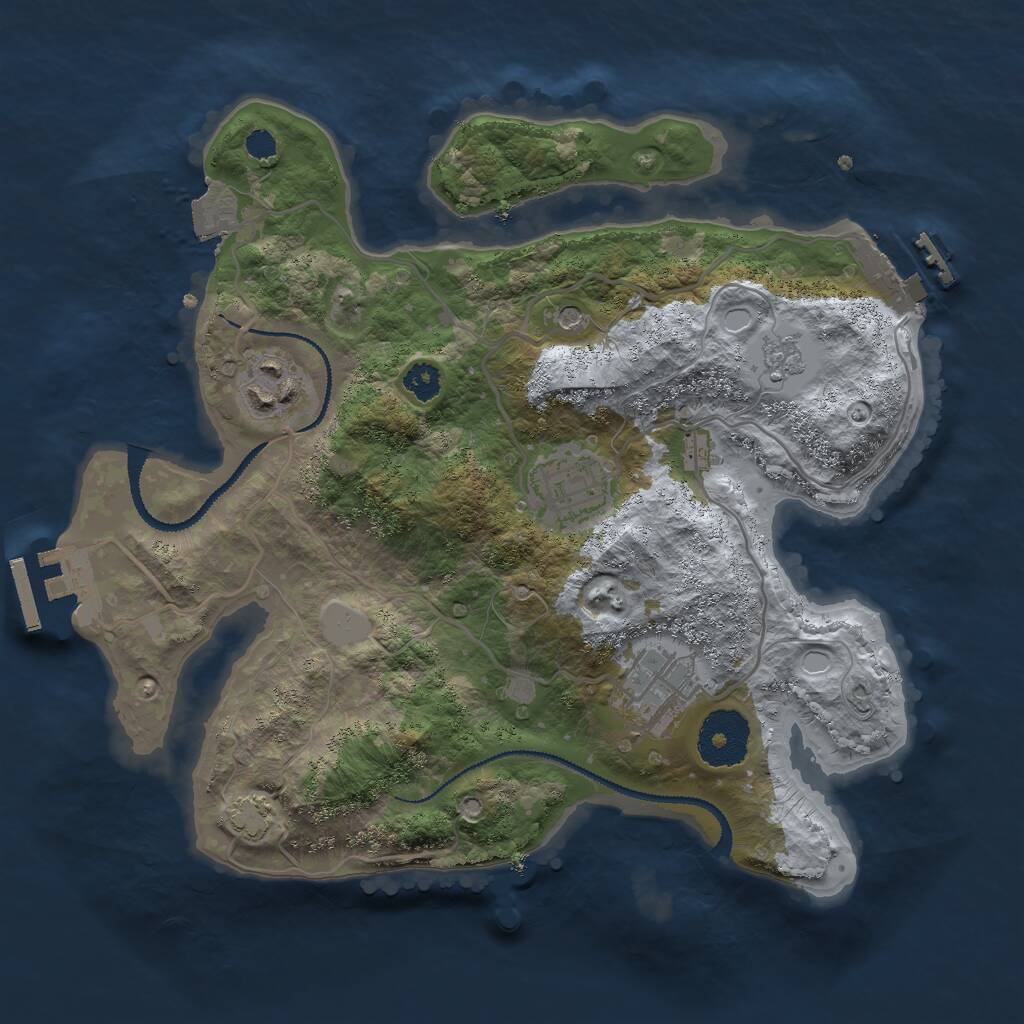 Rust Map: Procedural Map, Size: 2800, Seed: 1633250297, 9 Monuments