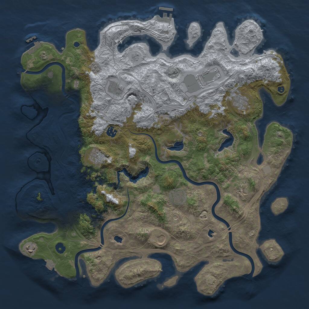 Rust Map: Procedural Map, Size: 4500, Seed: 2101966714, 16 Monuments