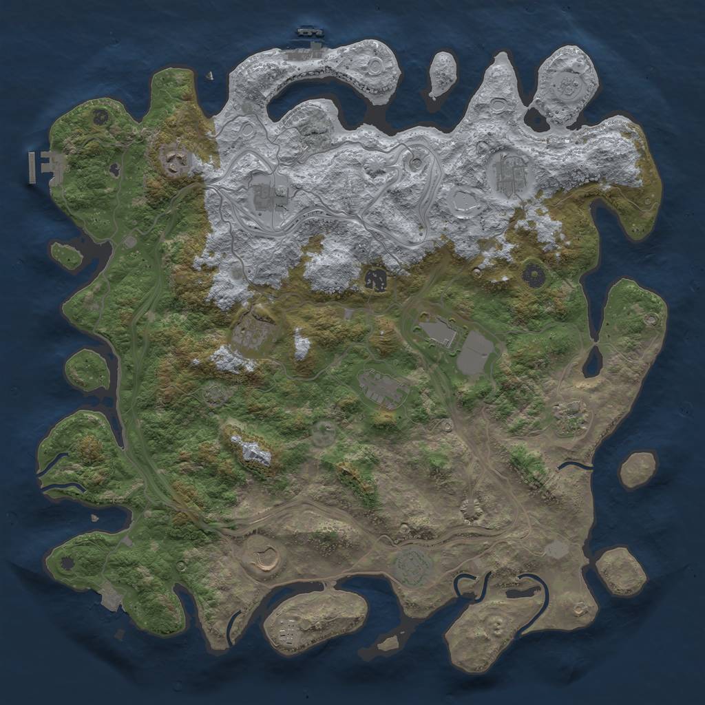 Rust Map: Procedural Map, Size: 4500, Seed: 2101966714, 19 Monuments