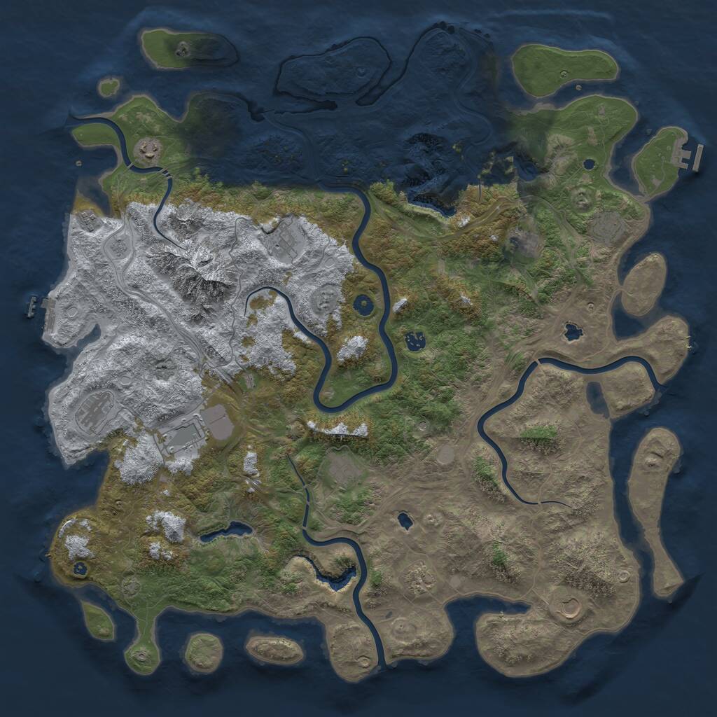 Rust Map: Procedural Map, Size: 5300, Seed: 3486489, 17 Monuments
