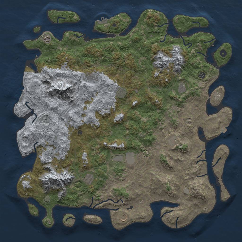 Rust Map: Procedural Map, Size: 5300, Seed: 3486489, 19 Monuments