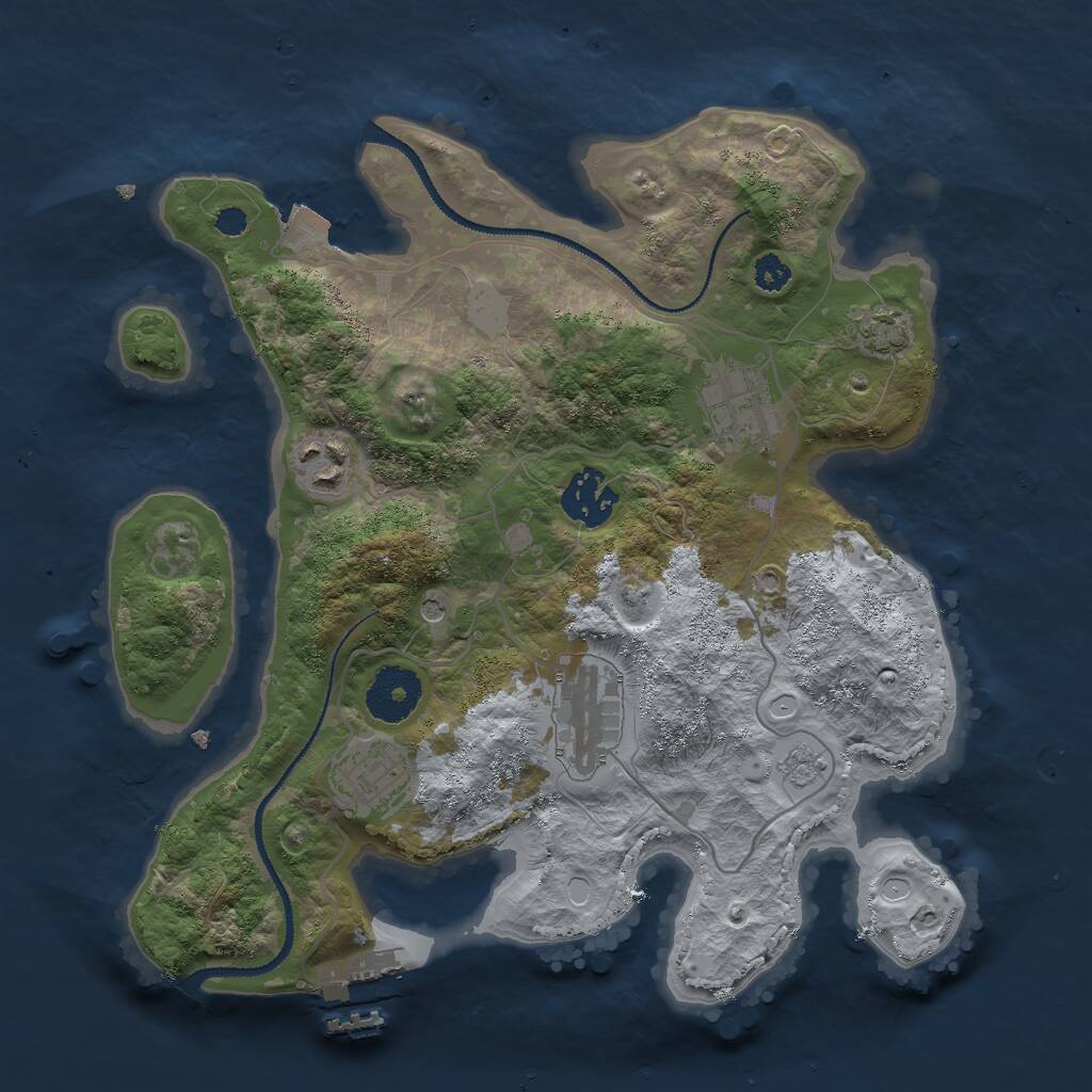 Rust Map: Procedural Map, Size: 3000, Seed: 120898695, 10 Monuments