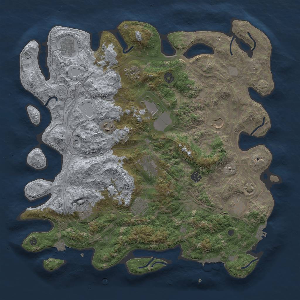Rust Map: Procedural Map, Size: 4250, Seed: 925313897, 19 Monuments