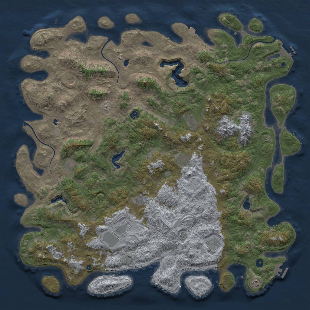 Rust Map: Procedural Map, Size: 5555, Seed: 1145101473, 17 Monuments