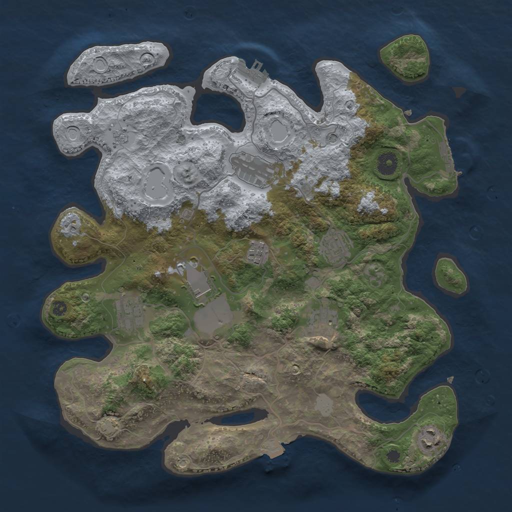 Rust Map: Procedural Map, Size: 3500, Seed: 488048064, 15 Monuments