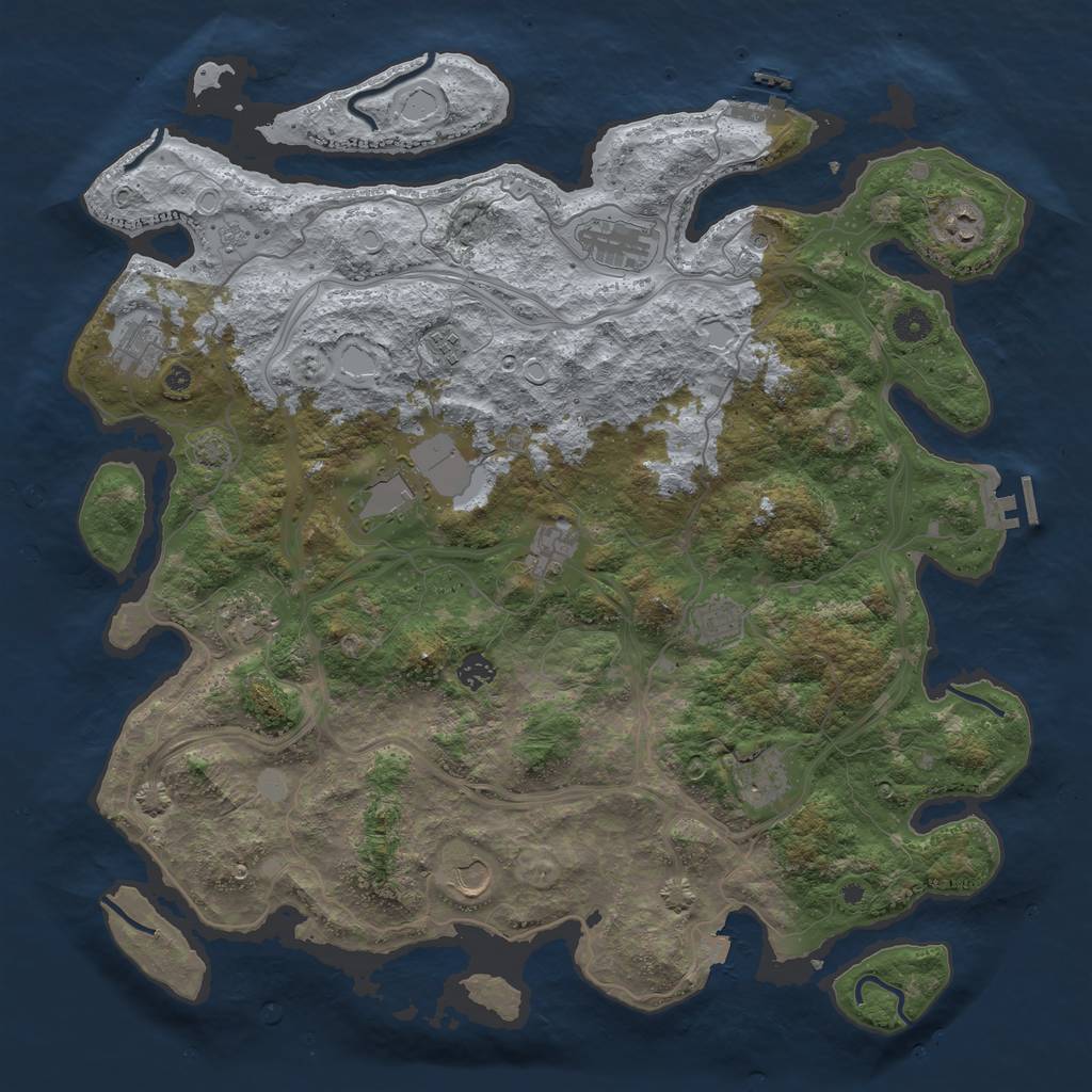 Rust Map: Procedural Map, Size: 4500, Seed: 97200, 19 Monuments