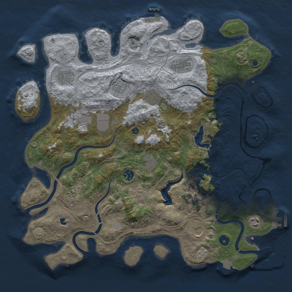 Rust Map: Procedural Map, Size: 4250, Seed: 1321669149, 17 Monuments