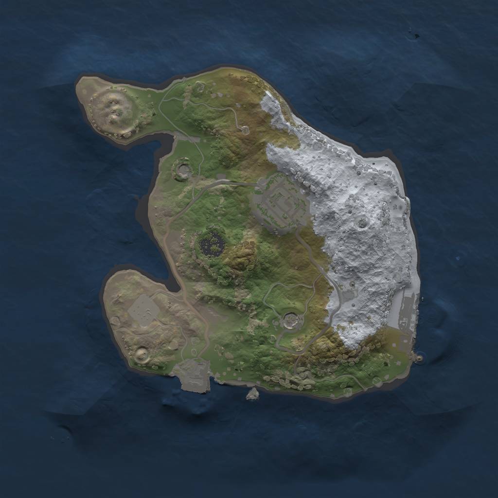 Rust Map: Procedural Map, Size: 2000, Seed: 35827, 6 Monuments