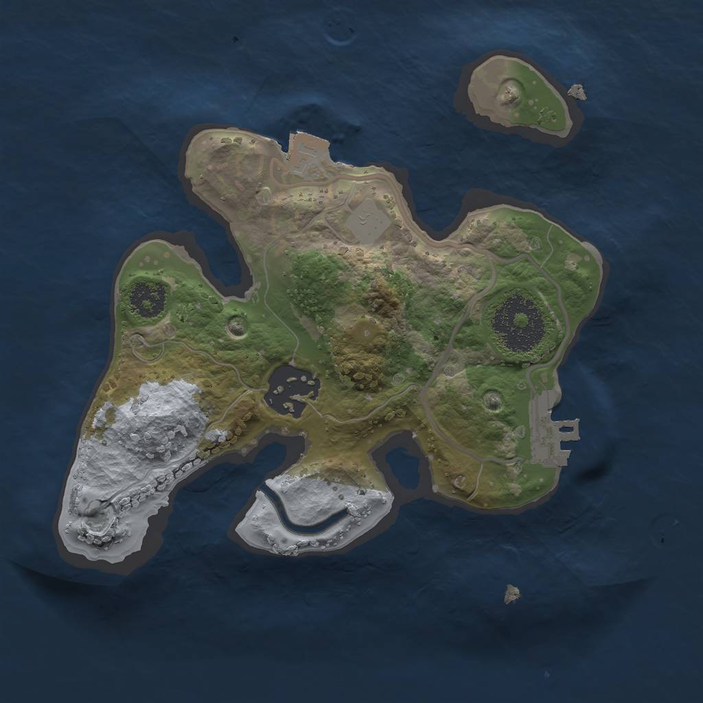 Rust Map: Procedural Map, Size: 2000, Seed: 74127443, 5 Monuments