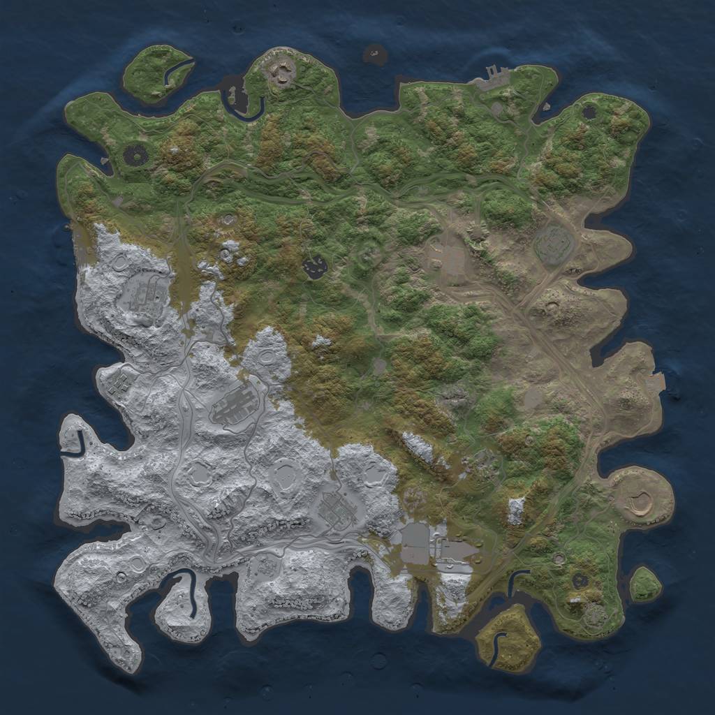 Rust Map: Procedural Map, Size: 4500, Seed: 168554868, 19 Monuments