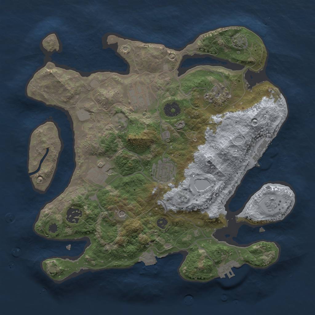 Rust Map: Procedural Map, Size: 3000, Seed: 111483790, 13 Monuments