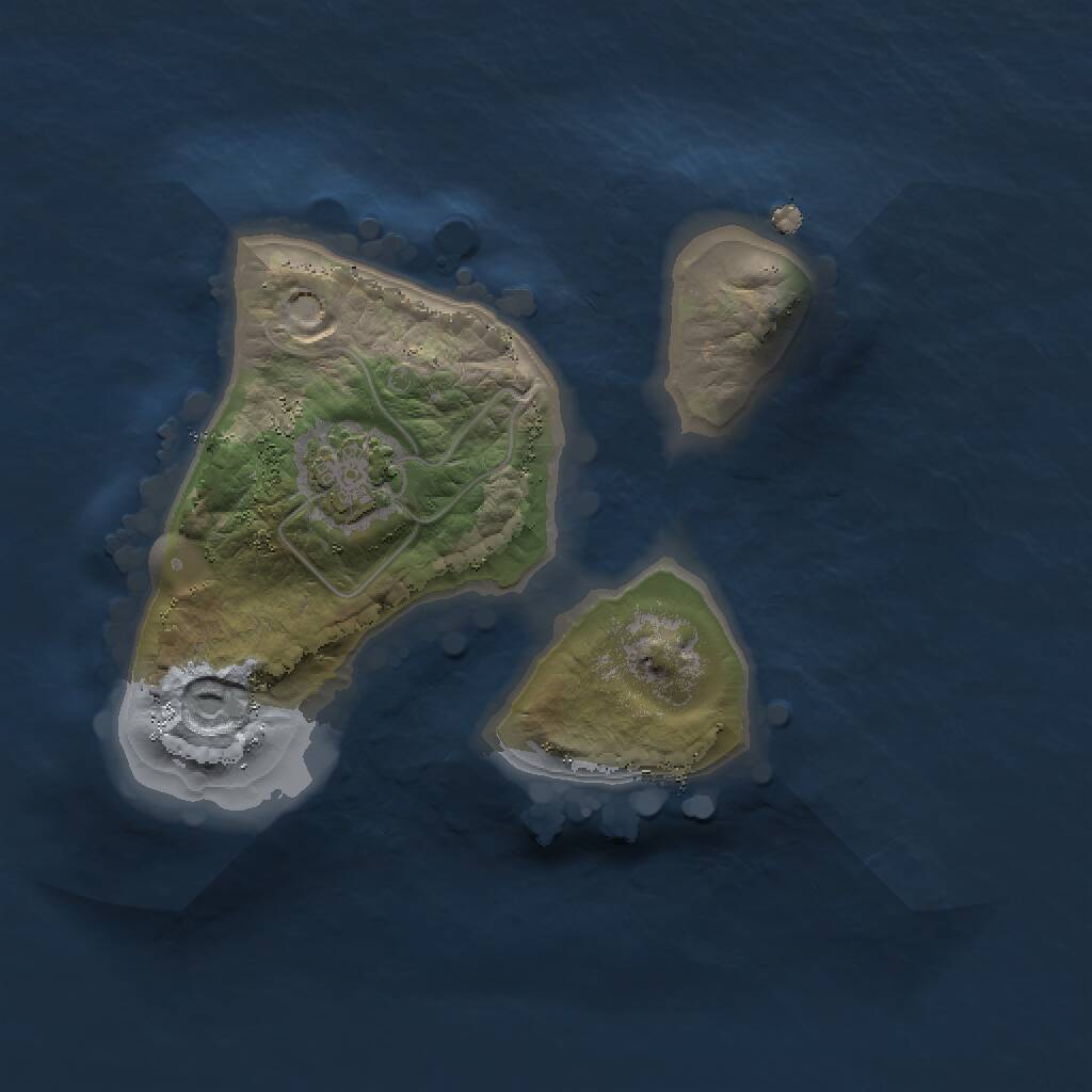 Rust Map: Procedural Map, Size: 1500, Seed: 74127443, 2 Monuments