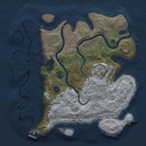Thumbnail Rust Map: Procedural Map, Size: 3500, Seed: 33752887, 9 Monuments