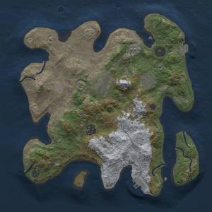 Thumbnail Rust Map: Procedural Map, Size: 3000, Seed: 1218738825, 11 Monuments